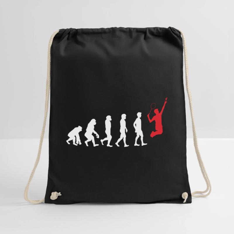 Badminton evolution badminton player evolution Drawstring Bag