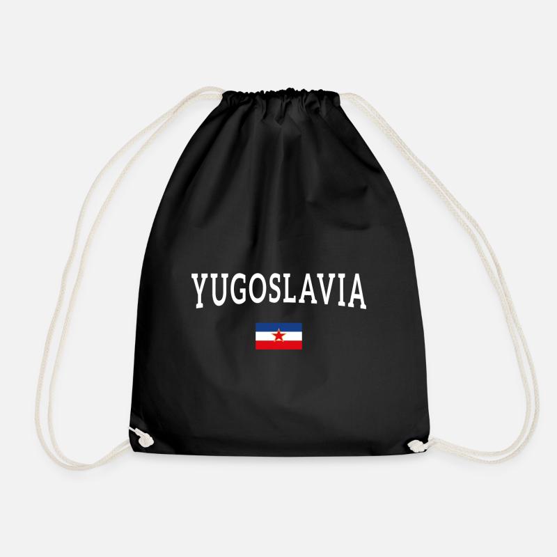 Yugoslavia flag - Drawstring Bag - black