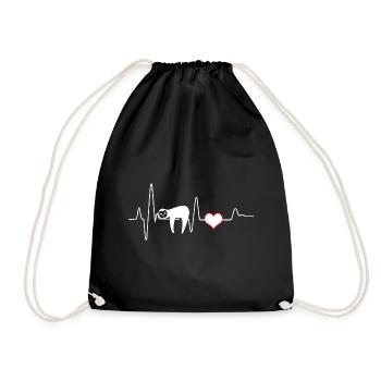 Paresseux coeur battement de coeur paresseux cadeau mignon paresseux - Sac de sport léger - noir - Devant