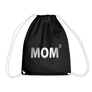 Mum hoch 3 - Mother of 3 children - Drawstring Bag - black - Front