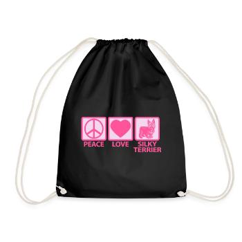 Australian Silky Terrier Mom Mistress Mama Sayings - Drawstring Bag - black - Front