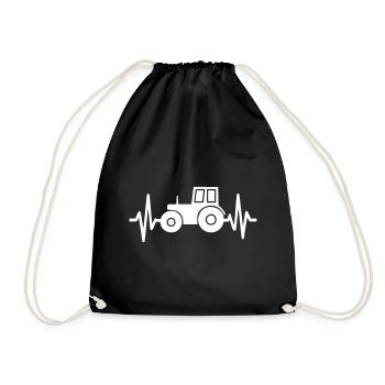 Battement Cœur Agriculteur Tracteur - Sac de sport léger - noir - Devant
