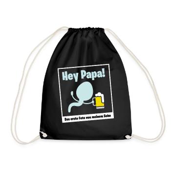 Geschenk für werdende Väter Bier Papa Schwanger - Turnbeutel - Schwarz - Vorne