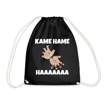 son goku anime fan series kamehameha gift - Drawstring Bag - black - Front