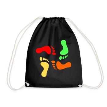 footprints - Drawstring Bag - black - Front