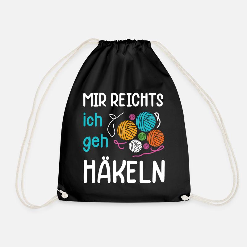 Mir reichts ich geh Häkeln | Häkel Geschenk - Turnbeutel - Schwarz