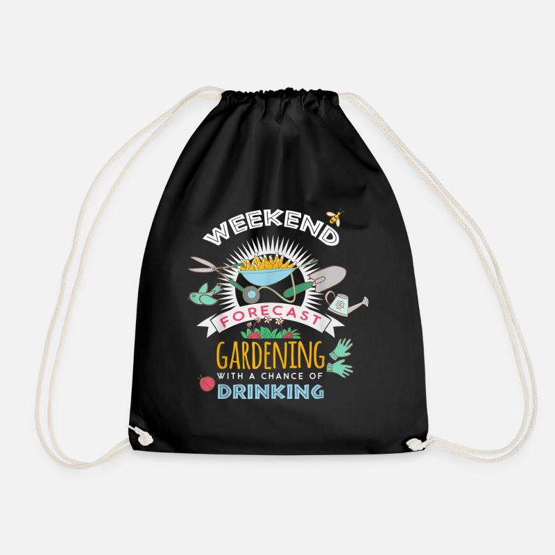Garden gardener gardening - Drawstring Bag - black