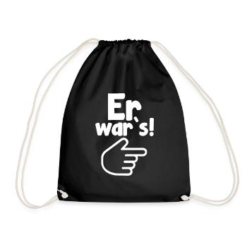 Er wars - Turnbeutel - Schwarz - Vorne