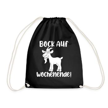 Bock Auf Wochenende - Turnbeutel - Schwarz - Vorne