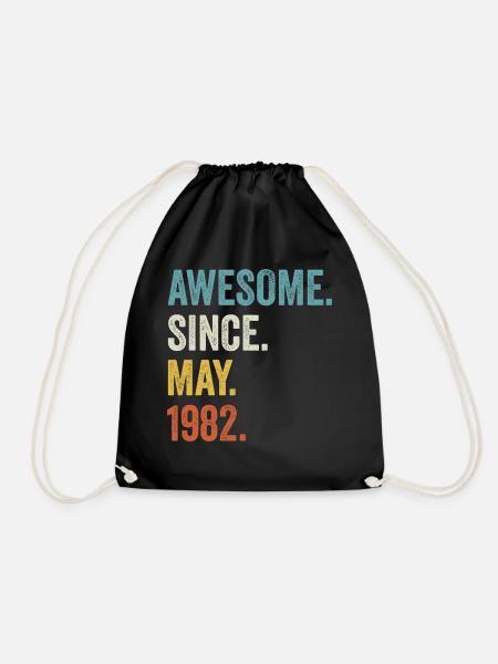 Awesome Since May 1982 40. Geburtstag - Turnbeutel - Schwarz