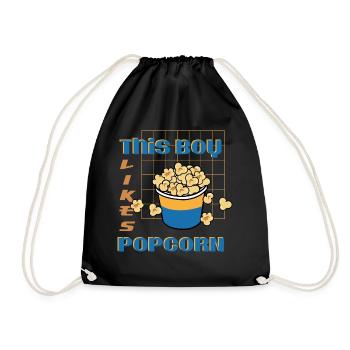 Junge mag Popcorn Delicious Popcorn Esser - Turnbeutel - Schwarz - Vorne