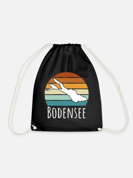 Retro Bodensee Konstanz - Turnbeutel - Schwarz