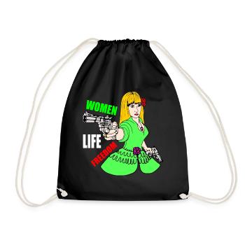 Women life freedom - Turnbeutel - Schwarz - Vorne