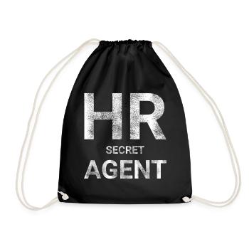 HR Secret agent - Drawstring Bag - black - Front