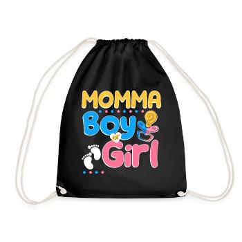 Pink or Blue Momma Loves You Best Mom Ever - Turnbeutel - Schwarz - Vorne
