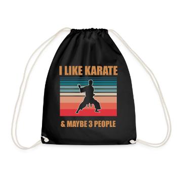 I Like Karate and maybe 3 People - Turnbeutel - Schwarz - Vorne