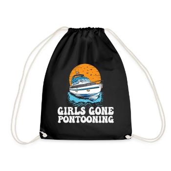 Girls Gone Pontooning Girls Trip Drinking Party - Turnbeutel - Schwarz - Vorne
