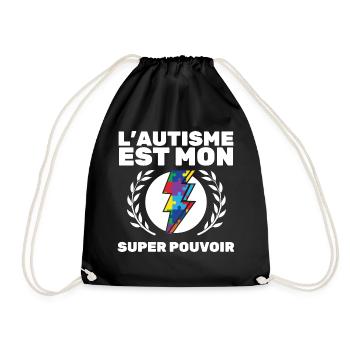 L'Autisme Est Mon Super Pouvoir Super Héro Autiste - Sac de sport léger - noir - Devant