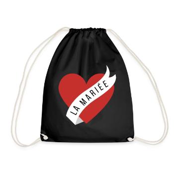 La mariée cœur rouge et ruban - Sac de sport léger - noir - Devant