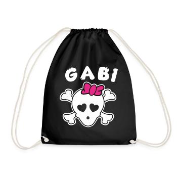 Piratin Gabi Design für Mädchen und Frauen - Turnbeutel - Schwarz - Vorne