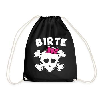 Piratin Birte Design für Mädchen und Frauen - Turnbeutel - Schwarz - Vorne