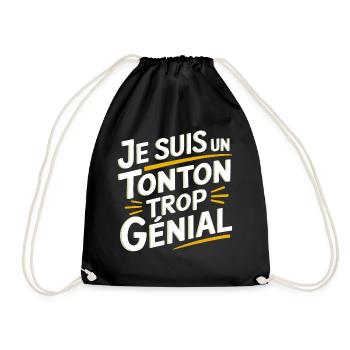 Je suis un tonton trop génial - Sac de sport léger - noir - Devant
