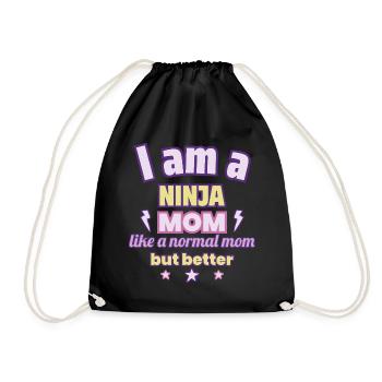 Ninja-Mama, Muttertag Geschenk, Kampfsport - Turnbeutel - Schwarz - Vorne
