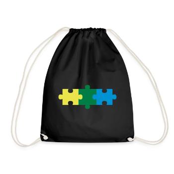 puzzle - Drawstring Bag - black - Front