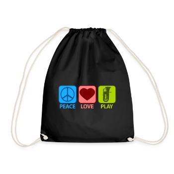 Euphonium Euphonist Mama Mom Proverbs Funny Peace - Drawstring Bag - black - Front