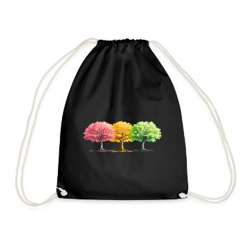 Trees Colorful Fantasy Forest - Drawstring Bag - black - Front