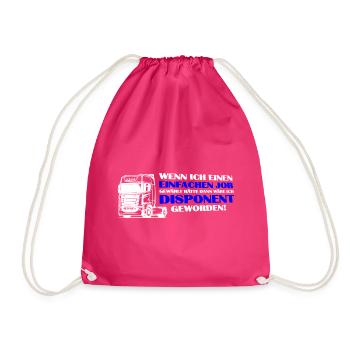 Trucker Brummi Fahrer Disponent Spruch Zugmaschine - Turnbeutel - Fuchsia - Vorne