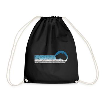 Carte-cadeau rétro du continent australien - Sac de sport léger - noir - Devant