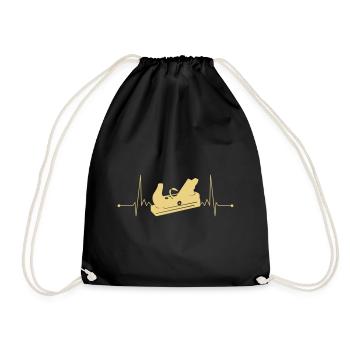 Planer carpenter heartbeat carpenter pulse motif - Drawstring Bag - black - Front
