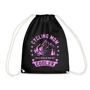 Cycling Mom like a Regular Mom but Cooler Cyclist - Drawstring Bag - black - Front