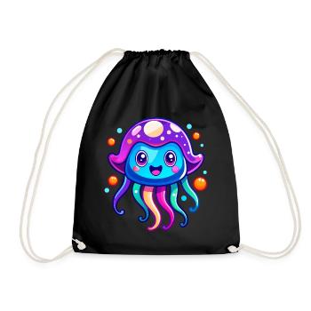 Méduse mignonne - Sac de sport léger - noir - Devant