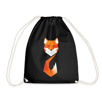 Modern Geometric Fox - Drawstring Bag - black - Front