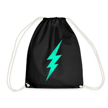 Electric flash graphic on trendy H interior - Drawstring Bag - black - Front