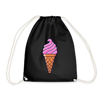 SOFTEIS EISCREME EISBECHER WAFFELEIS GIFT IDEA - Drawstring Bag - black - Front