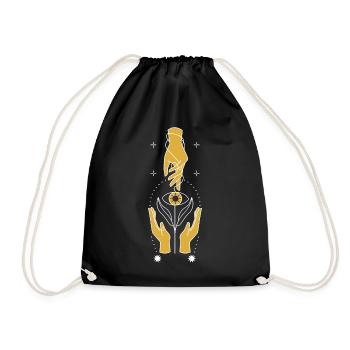Mystical hands and eye, spiritually esoteric - Drawstring Bag - black - Front
