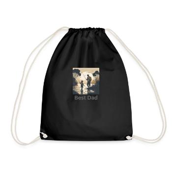 Sortie pêche avec papa - Fête des pères - ApriNoeScor - Sac de sport léger - noir - Devant