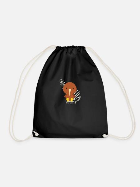 Kiwi Life - Drawstring Bag - black