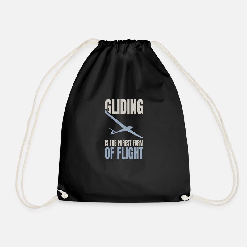 Segelflieger Sprüche | Piloten Segelflug Geschenk - Turnbeutel - Schwarz
