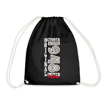75e anniversaire Original Octobre Année 1948 - Sac de sport léger - noir - Devant