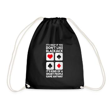 It's Okay If You Don't Like Blackjack Funny Casino - Drawstring Bag - black - Front