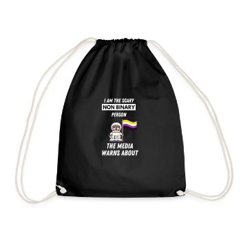 LGBTQIA Cadeau de loutre d’astronaute non binaire LGBT - Sac de sport léger - noir - Devant