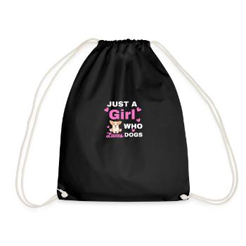 Just a Girl who Loves Dogs - Turnbeutel - Schwarz - Vorne