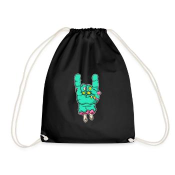 Zombie Hand Rock Halloween Costume - Drawstring Bag - black - Front