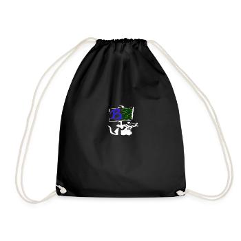 Banksy Style logo white - Drawstring Bag - black - Front