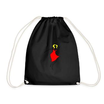 Dancer / Ballerina - with customizable motif colors - Drawstring Bag - black - Front
