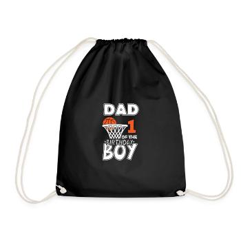 Papa des 1. Basketball -Basketballs von 1 Jahren 1 - Turnbeutel - Schwarz - Vorne